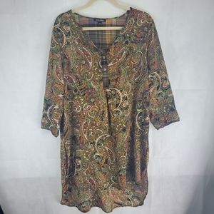 Roz&Ali XL Dress With Buttons Paisley